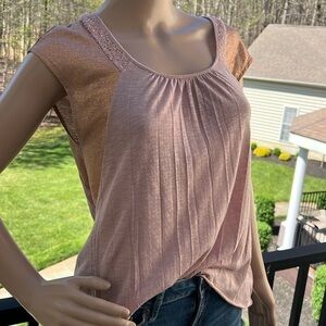 American Eagle outfitters pink/rose gold metallic sequin oversize top